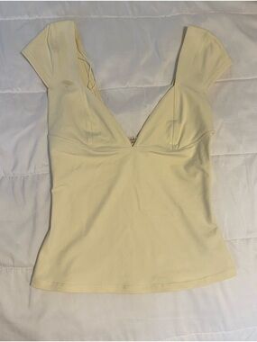 Free People Pale Yellow Duo Corset Cami in Size S